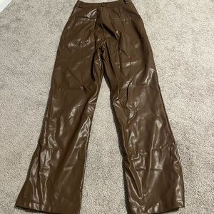 Amazon Leather Pants Brown